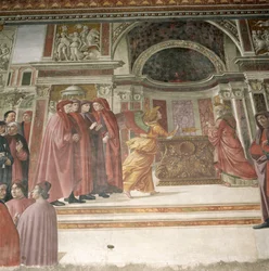 De engel verschijnt aan St. Zacharias in de tempel, 1485-90